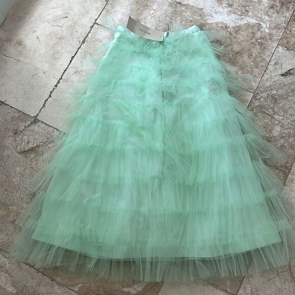 BHLDN mint green tulle ballerina skirt (hitertho) size 2 NWT - Picture 5 of 9